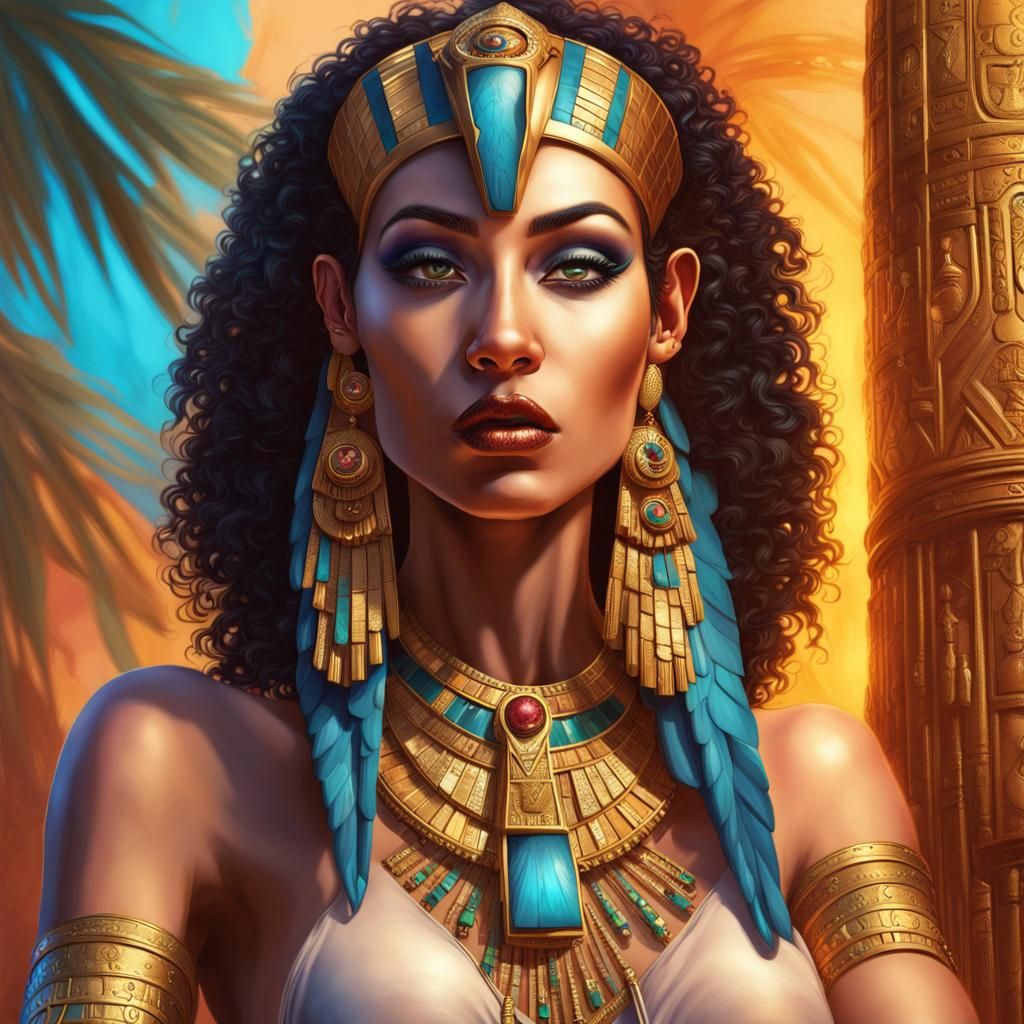 Egyptian Goddess in Opulent Jewelry