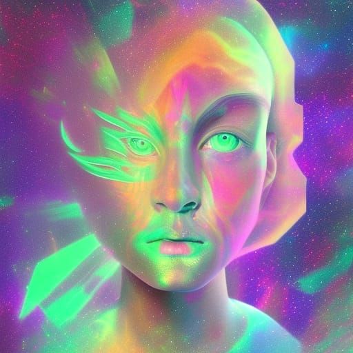 Cosmic Destiny: Holographic Astral Illustration