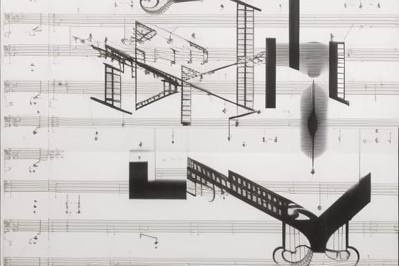 Abstract Graphic Score Inspired by Cave Paintings