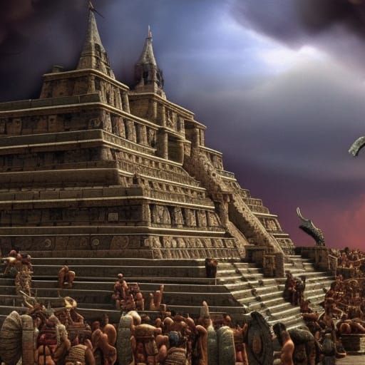 Aztec Daily Life: A Digital Matte Painting