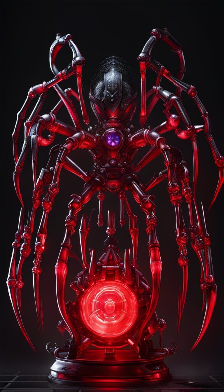 Eerie Glowing Mechanical Spider Arms in Metallic Black