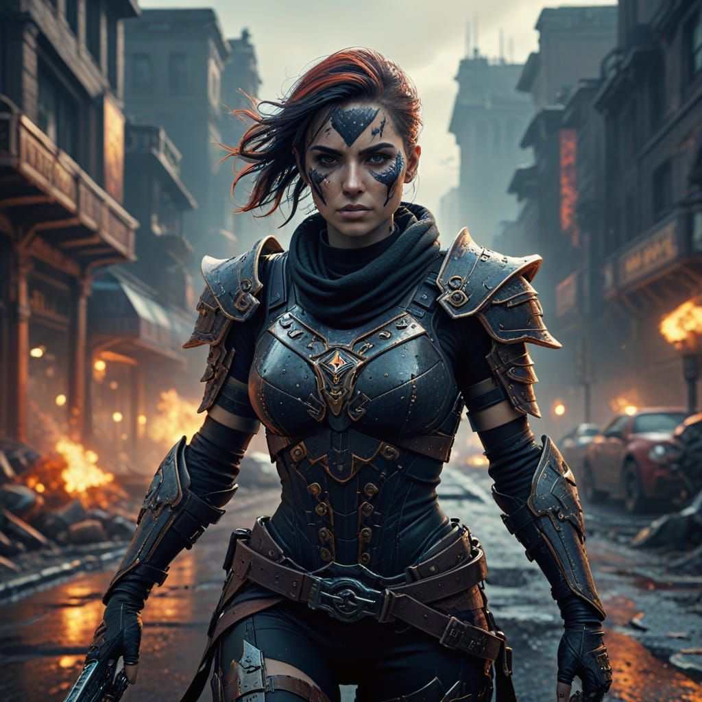 National Woman Road Warrior Day Fantasy Matte Painting