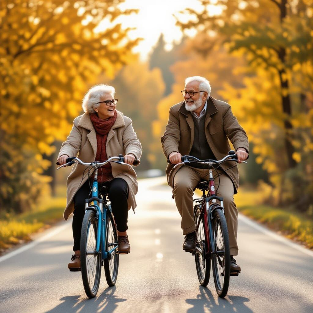 Elderly Couple Recreates Youthful Bicycle Ride