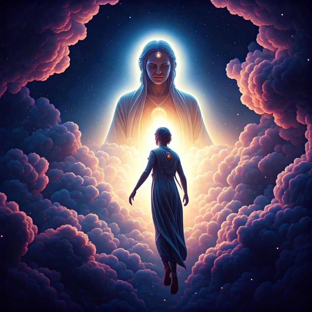 Ethereal Being Encounters Higher Self in Astral Realm