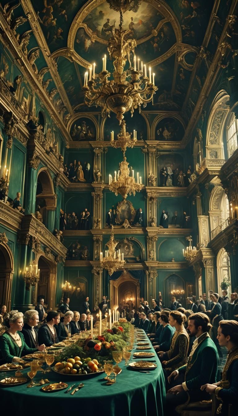 A Medici Family Banquet: A luxurious banquet scene hosted by...