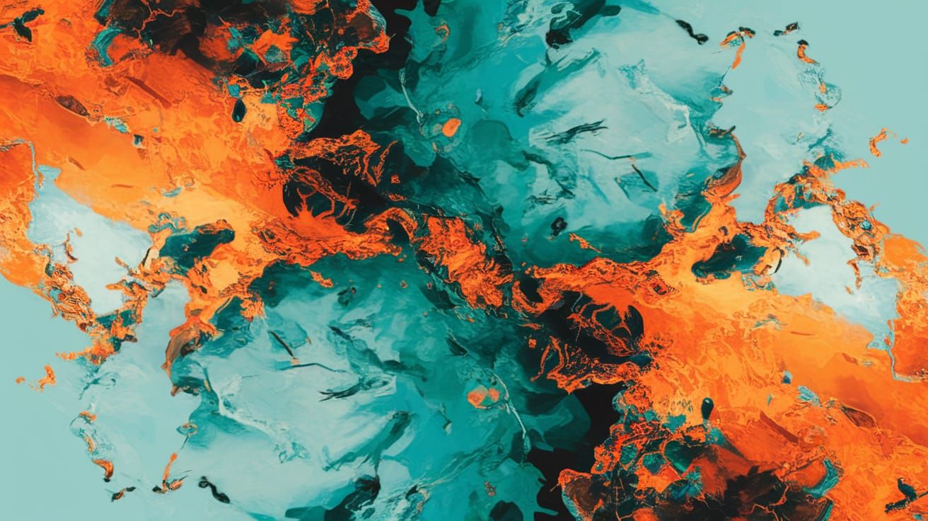 Monumental Abstract Iridescent Ink Drawing