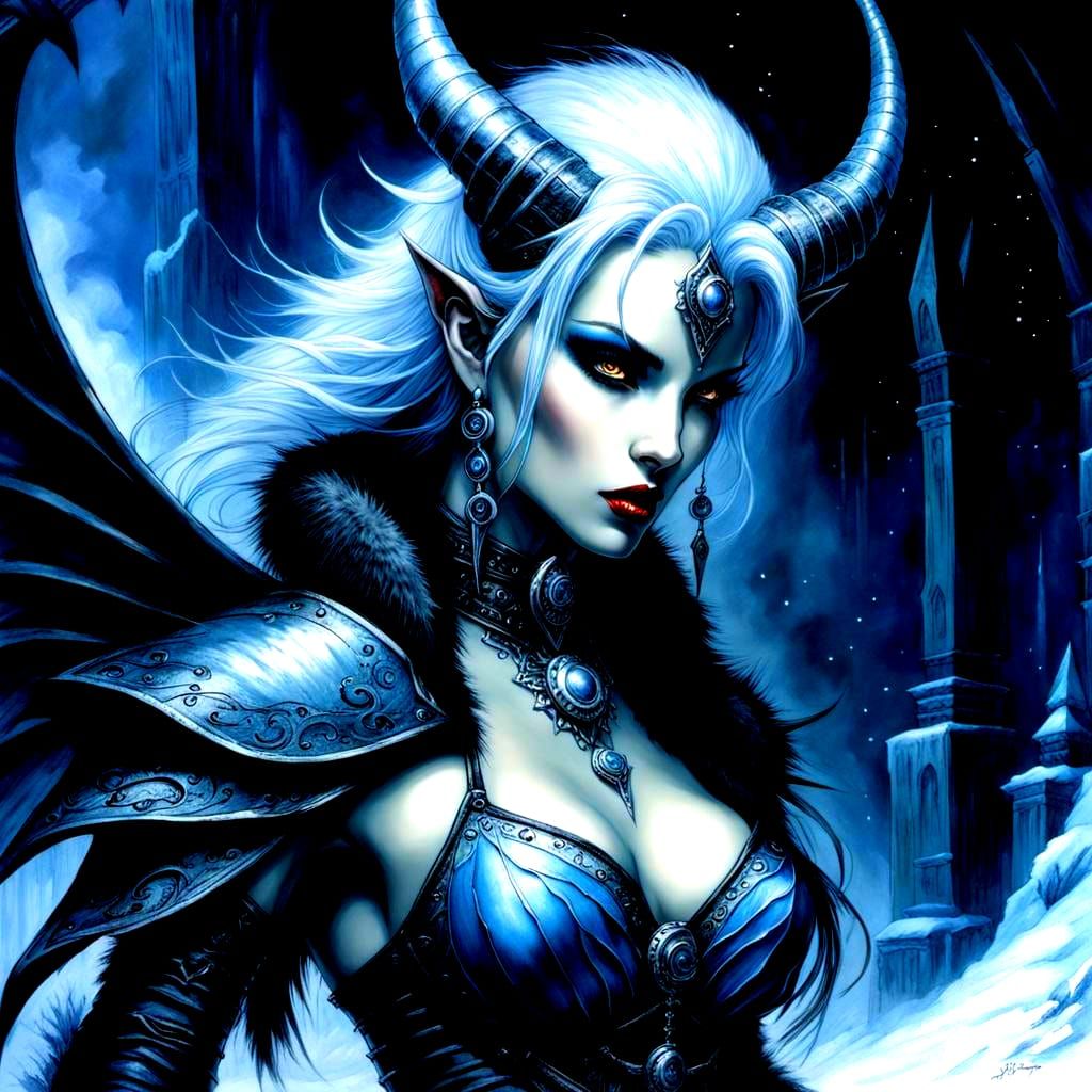 Ice Devil in Dark Fantasy Art Style