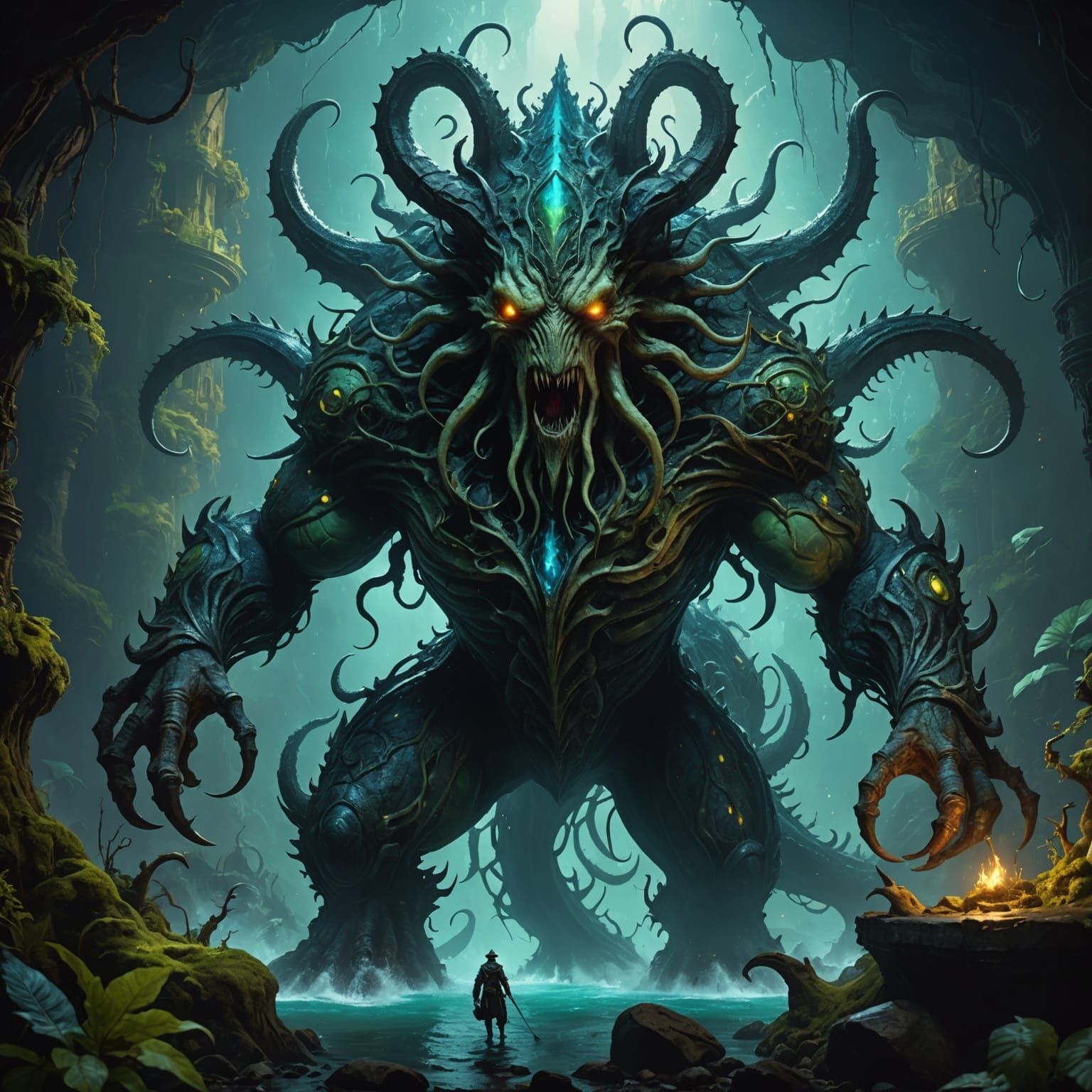 Lovecraftian Abyss: Mythical Creatures in Deep Color