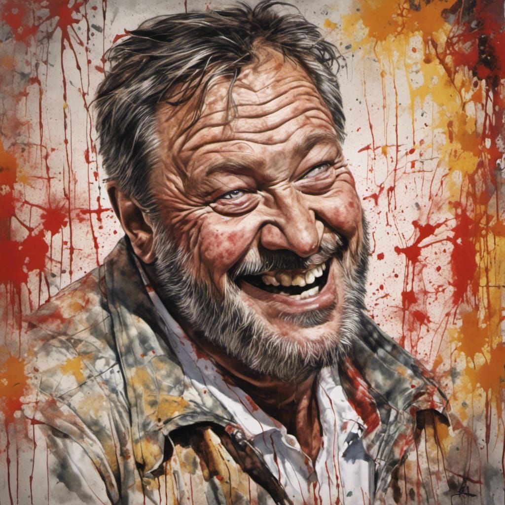 Heartwarming Portrait of Dad Making Funny Faces