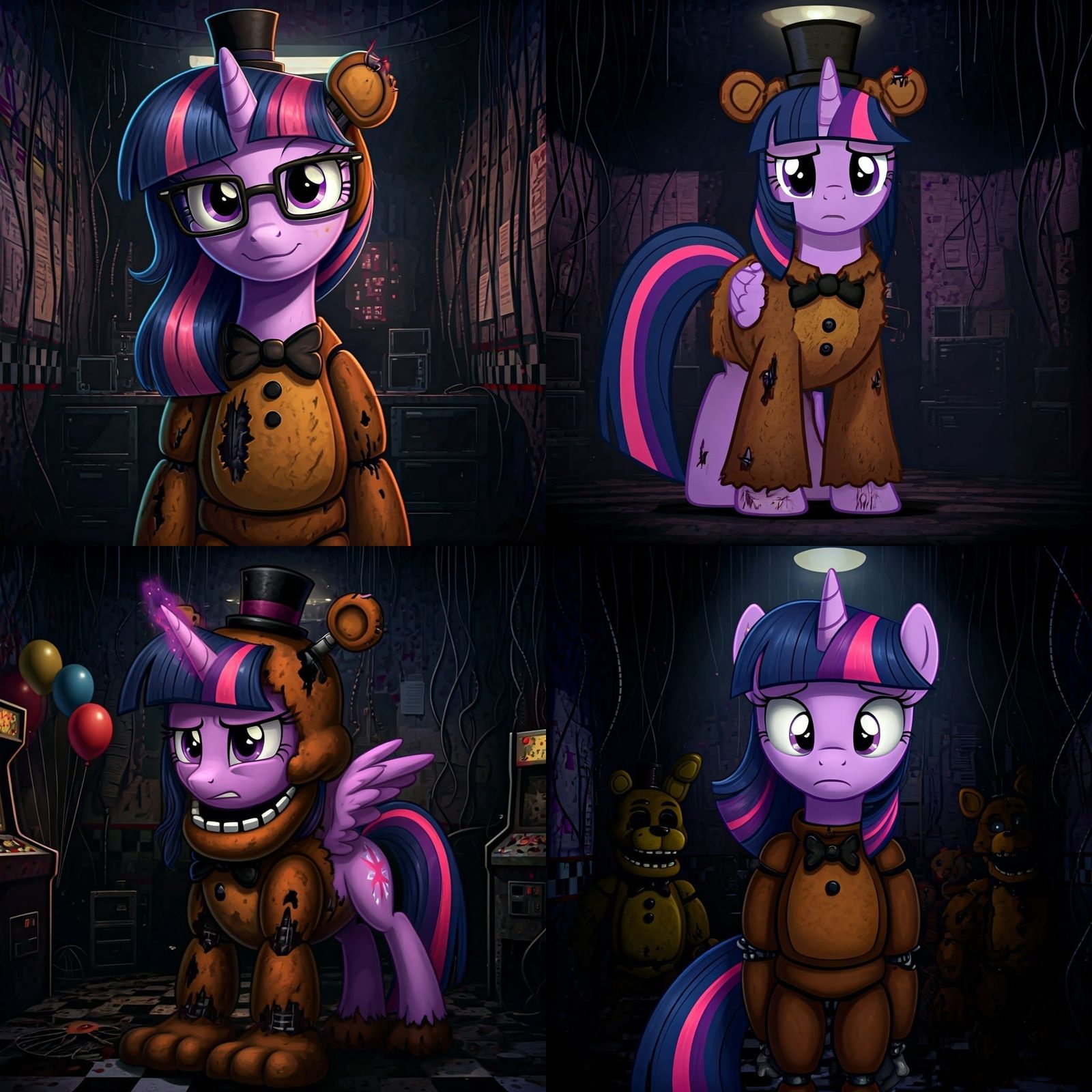 Twilight Sparkle in Freddy Fazbear Costume, Trapped