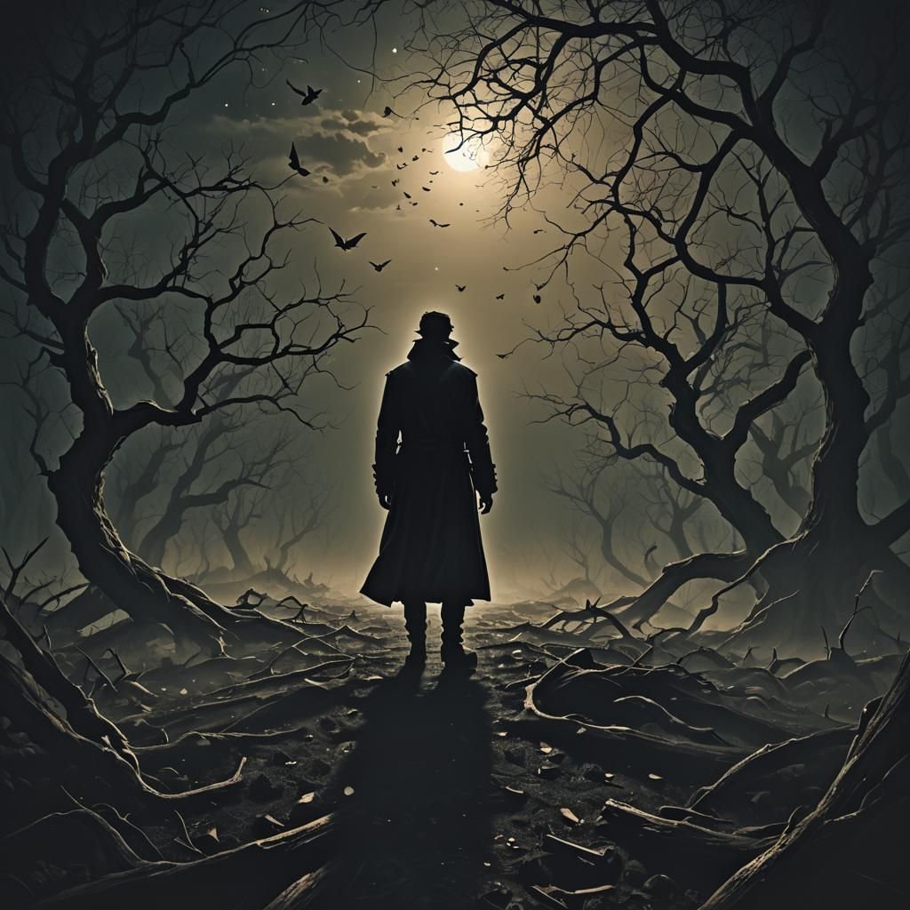 Fantastical Matte Painting of a Shadowy Man