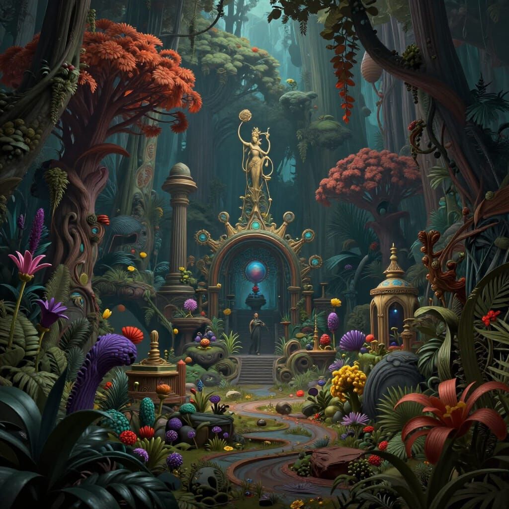 Fantastical Nature Matte Painting with Intricate Detail