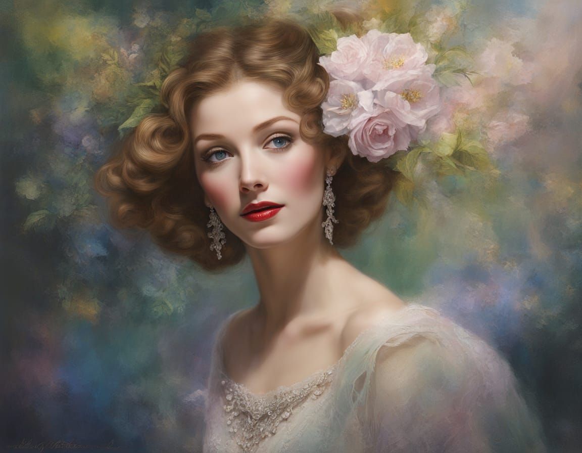 Ethereal Portrait in Impasto Chalk Art Style