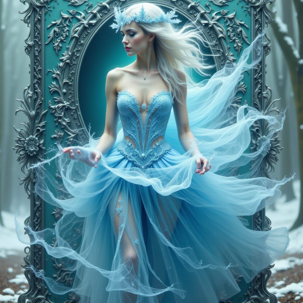 Frost Angel Emerges from Playing Card