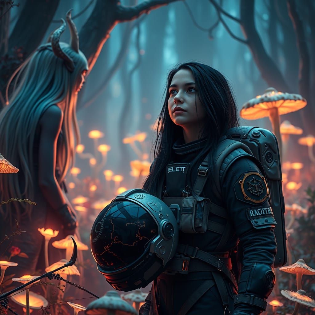 Young Astronaut Meets Enchanted Forest in a Moment of Cosmic...