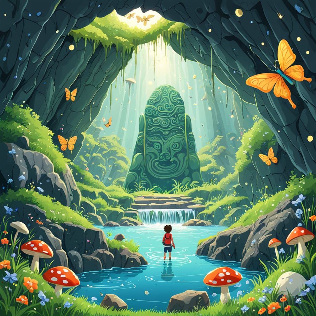 Hidden Oasis in Ancient Cave