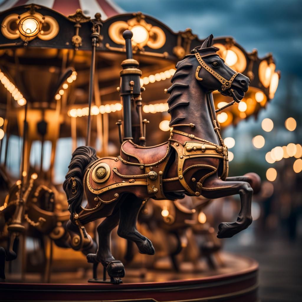 Steampunk Carousel Electrified: Professional Photography
