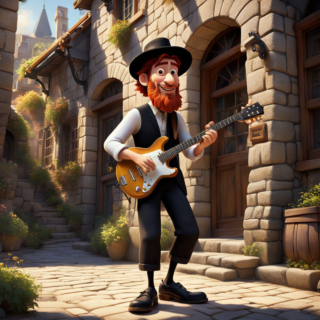 A Whimsical Orthodox Musician in Vibrant Pixar Animation