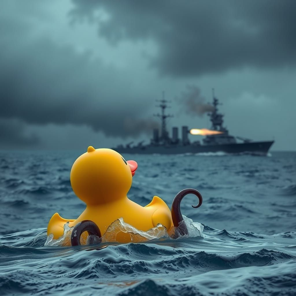 Cyberpunk Cthulhu Duck Battles WWII Battleship