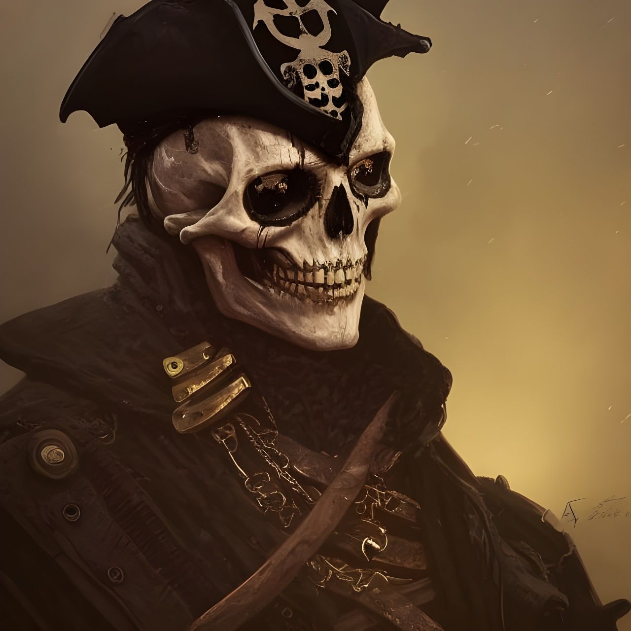 Skeleton Pirate Mercenary of the Black Flag