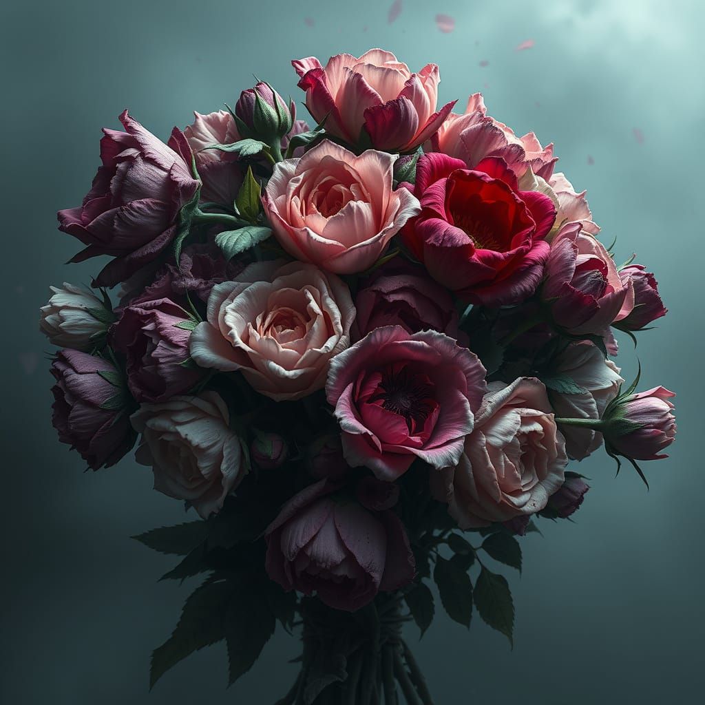 Wilting Flowers: A Digital Matte Painting of Grief