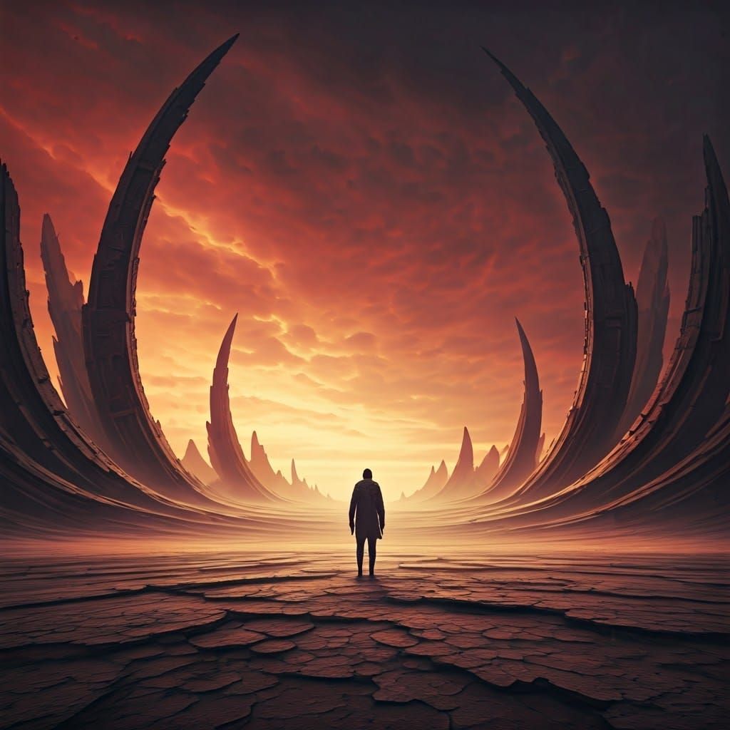 Desolate Horizon: A Post-Apocalyptic Matte Painting