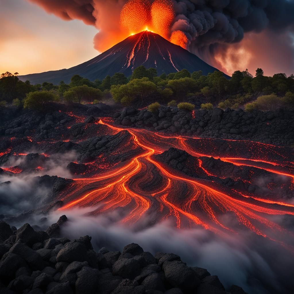 Volcanic Eruption Landscape Photography in National Geograph...