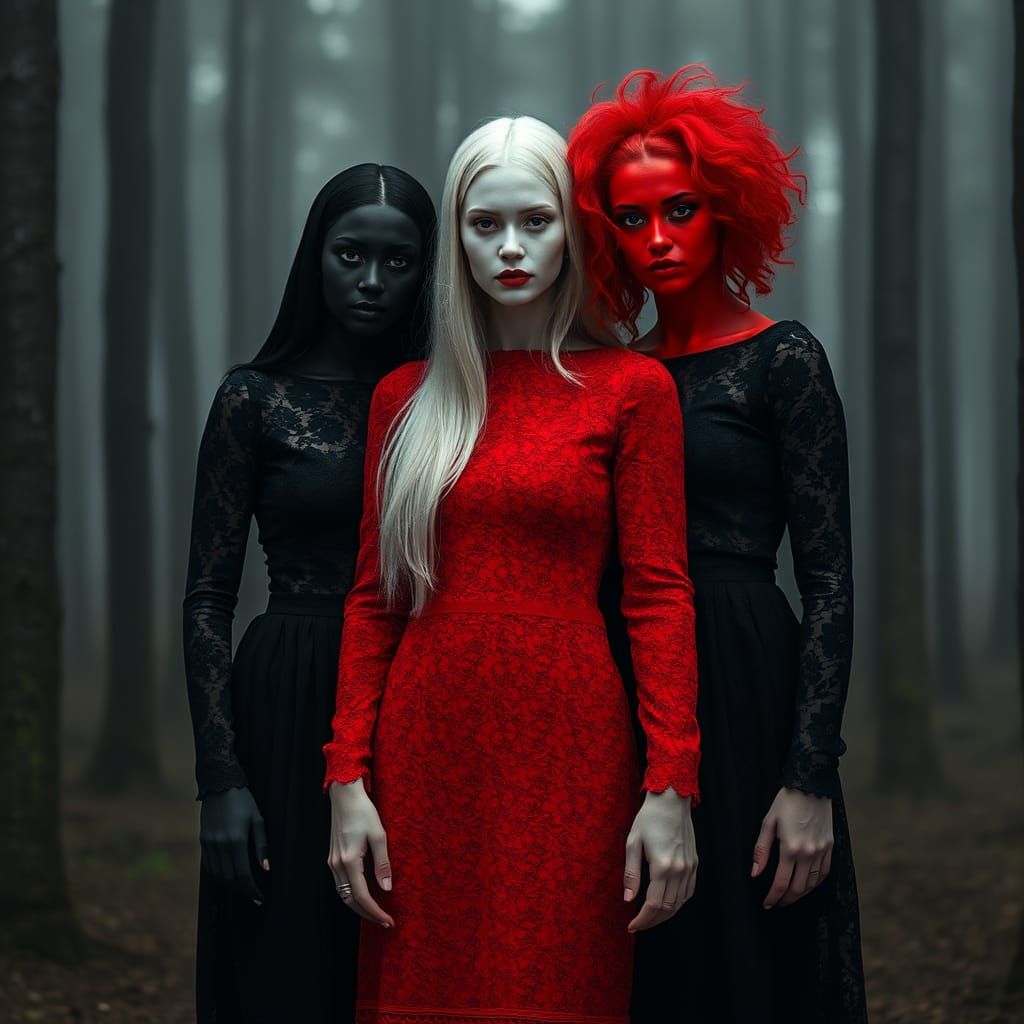 Triangular Trio in Misty Forest