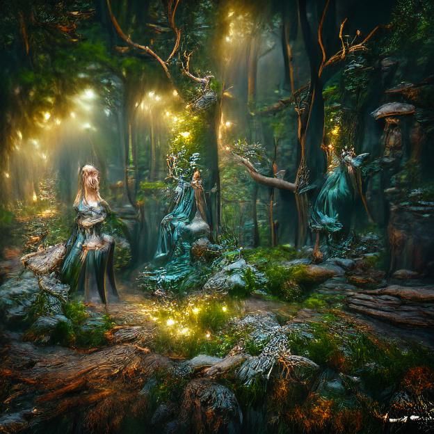 Enchanted Elven Forest: A Matte Painting in 8K