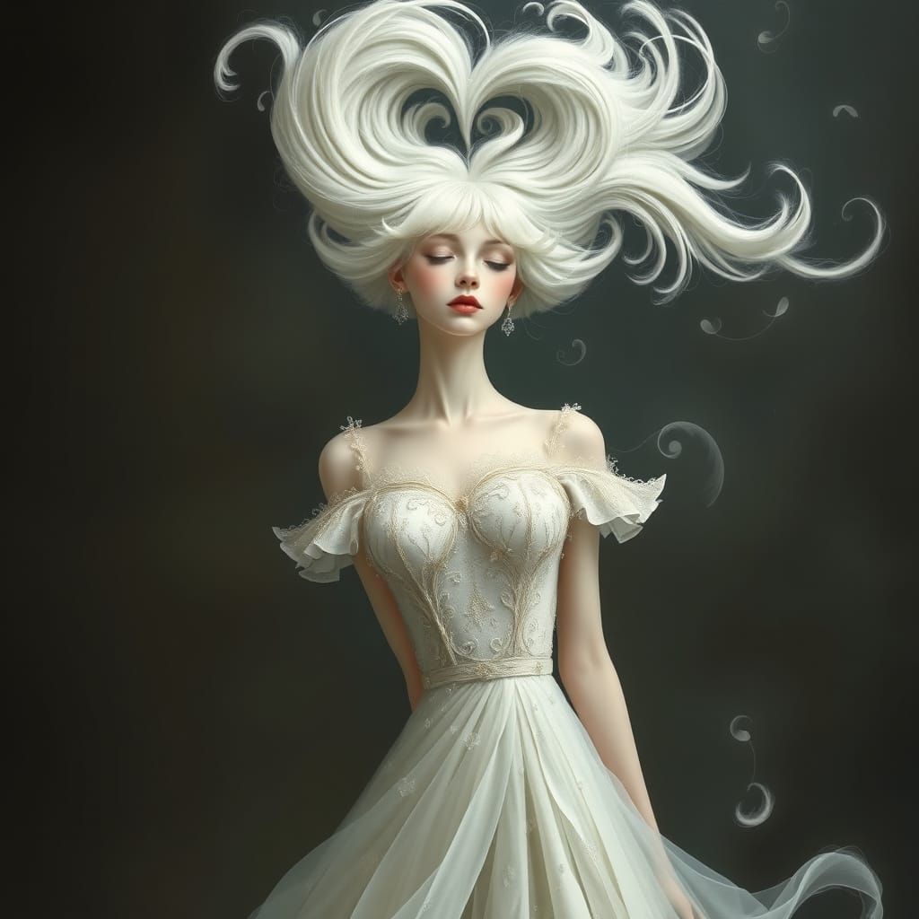 Heart Hairstyle in Art Nouveau Style