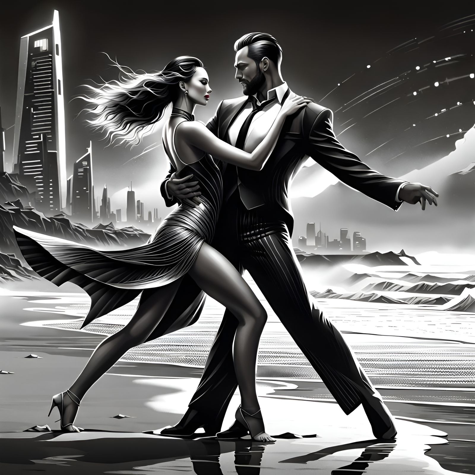 Tango on a beach