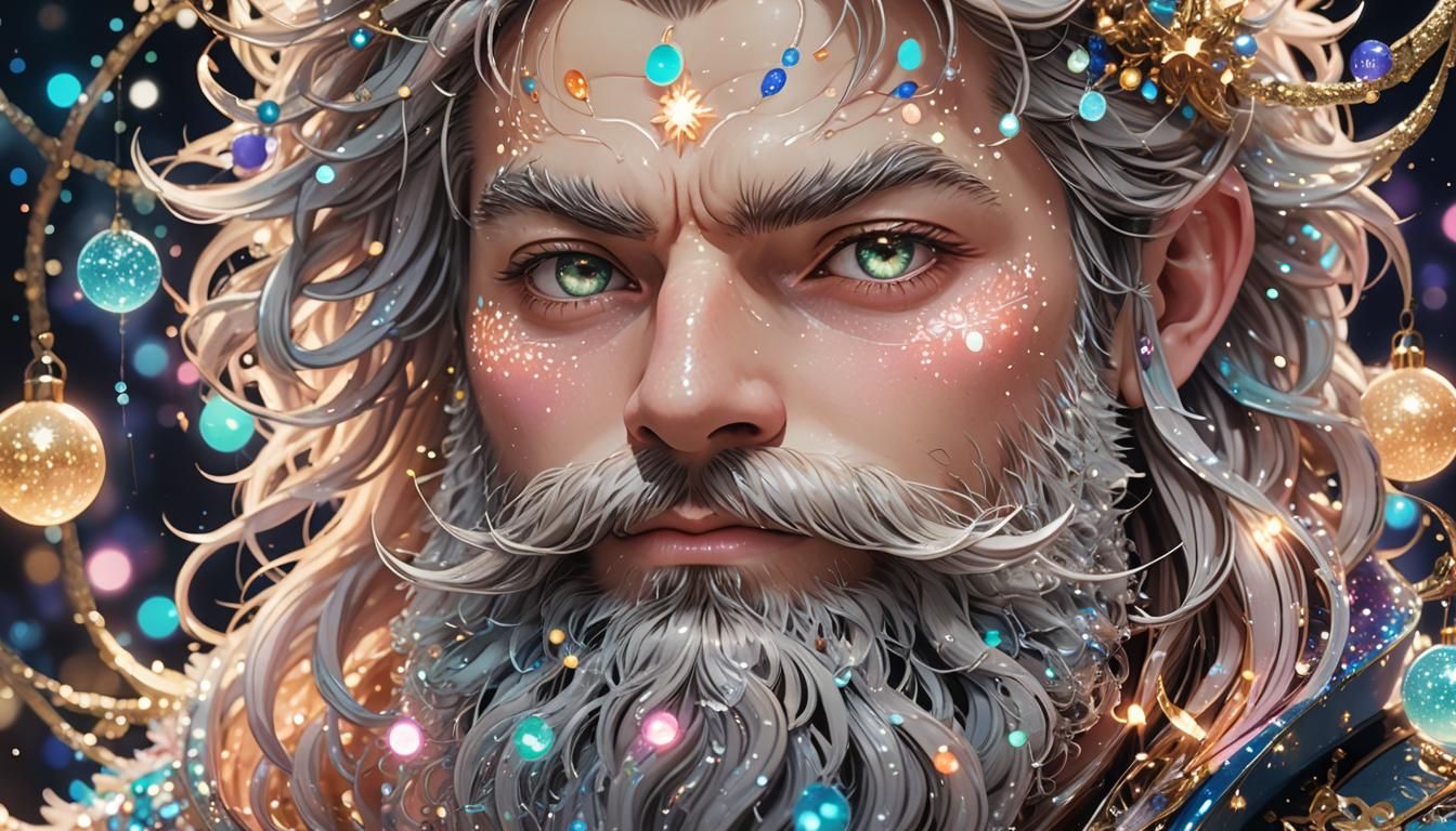 Whimsical Anime Character with Magical Beard