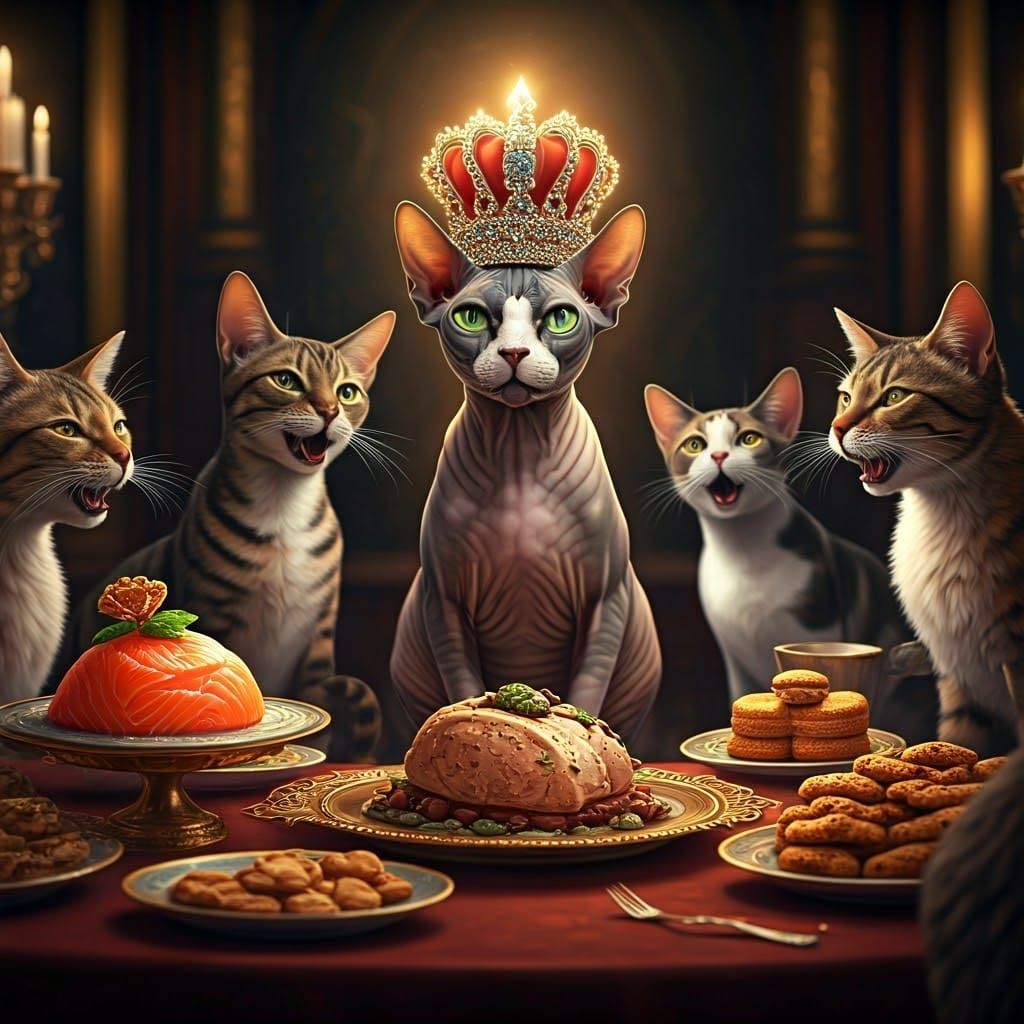 Luxurious Birthday Celebration for Elegant Sphynx Cat