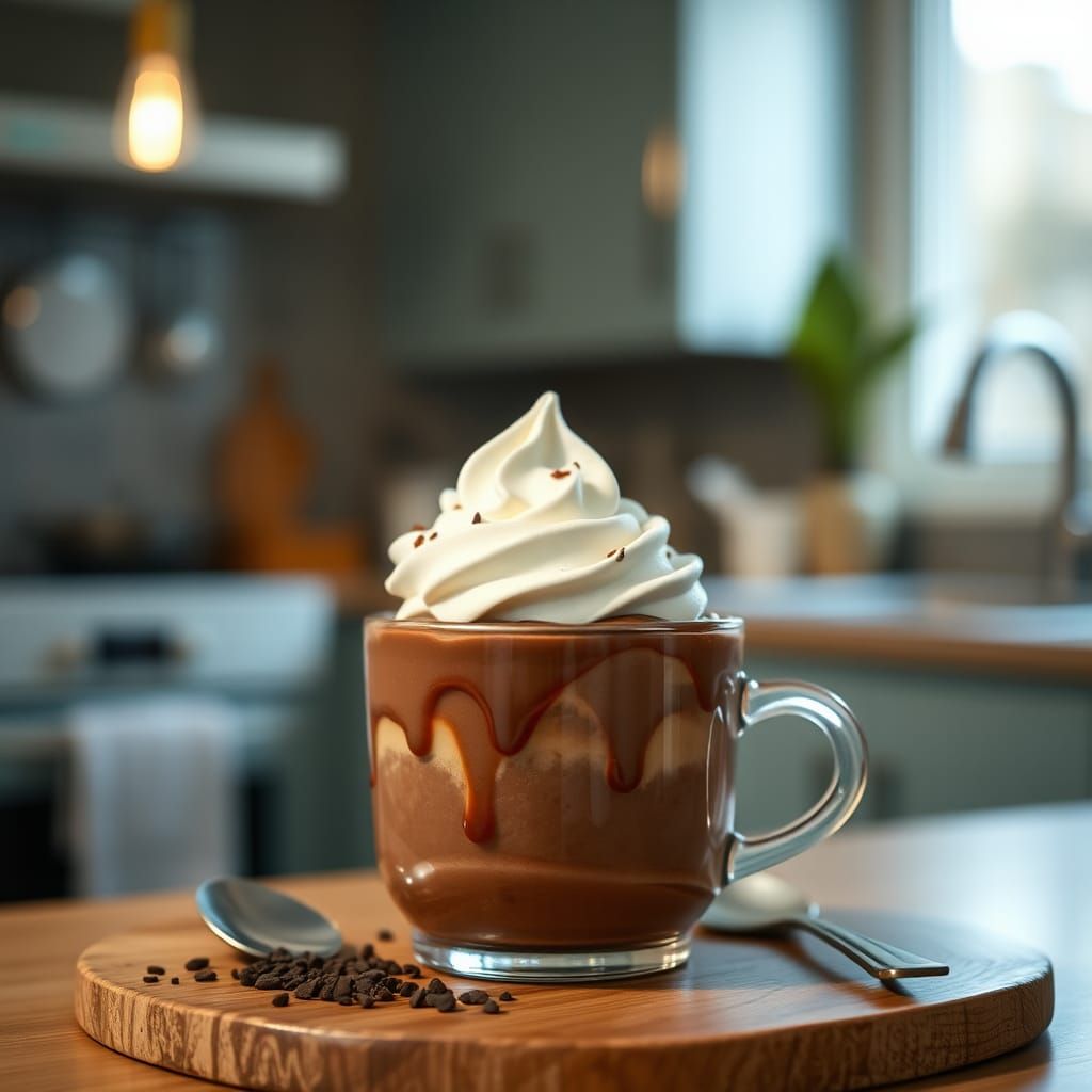 Chocolate Pudding Cup in Modern Kitchen