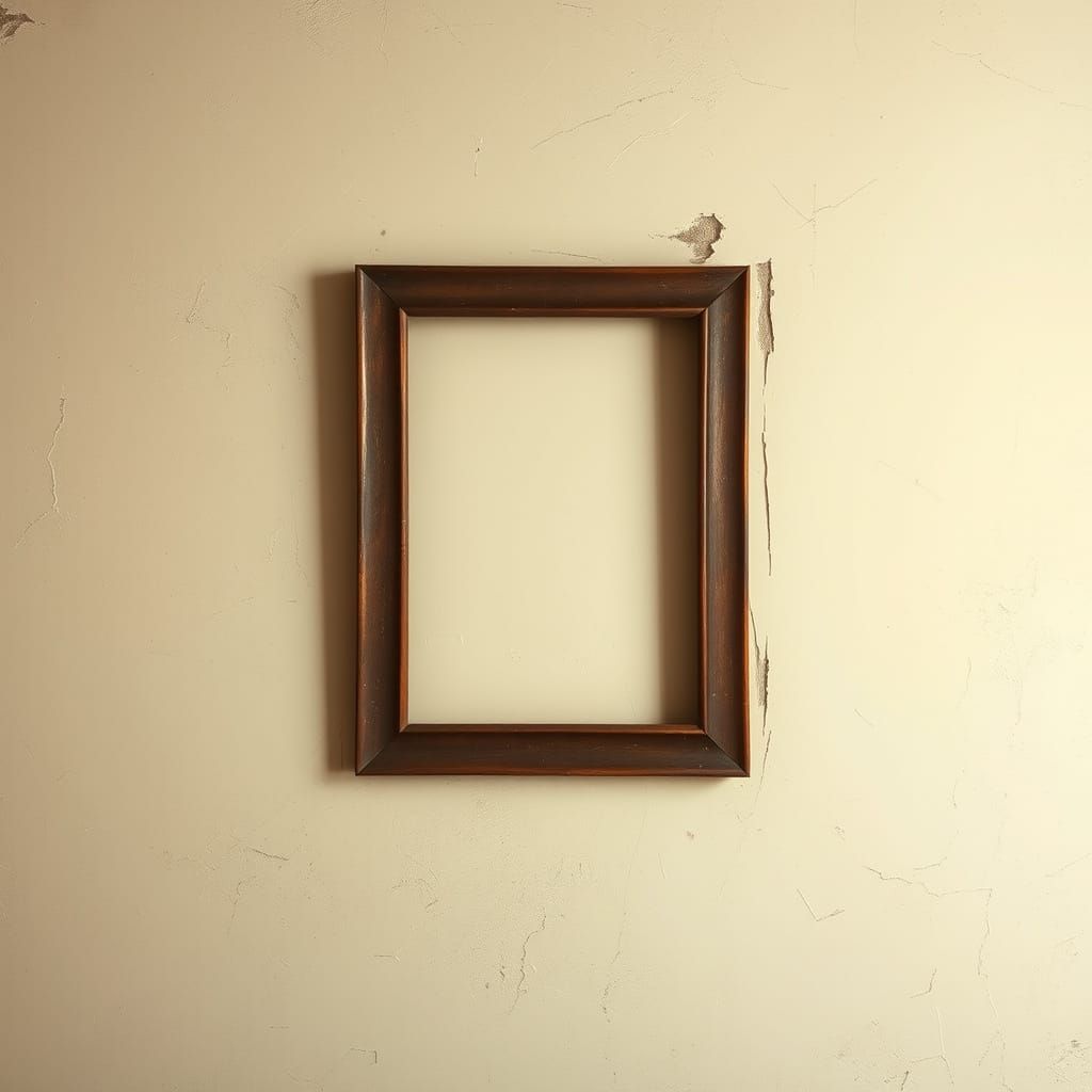 A Haunting Absence on a Worn Wall in a Forgotten Abode