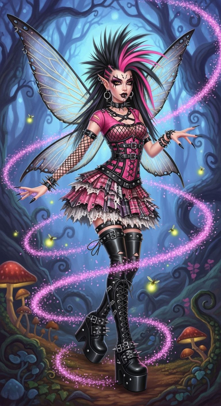 Punk Fairy in an Enchanted Forest