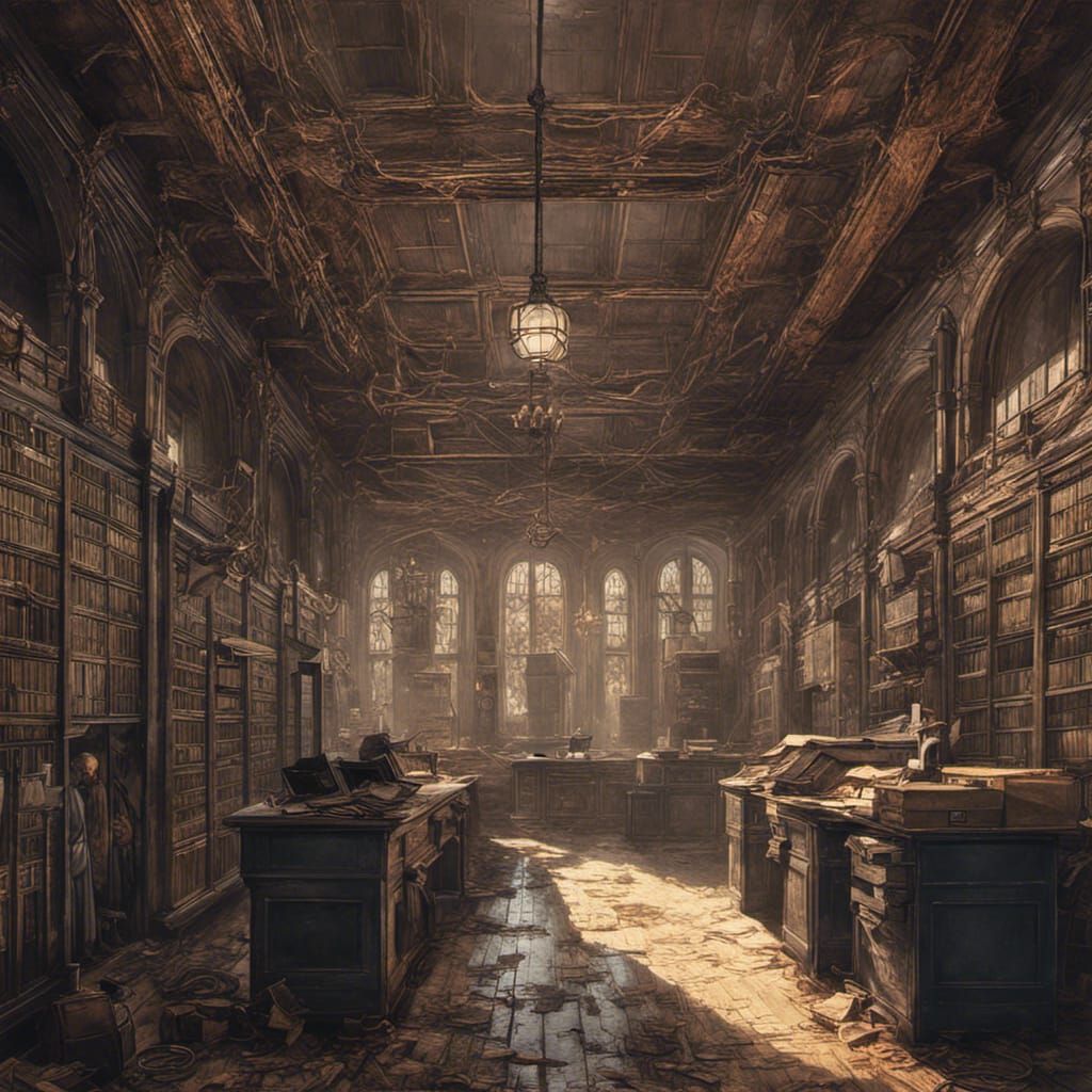 Fantastical Utrecht Postal Office Interior in Matte Painting...