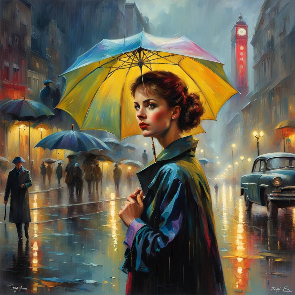 Woman in rain