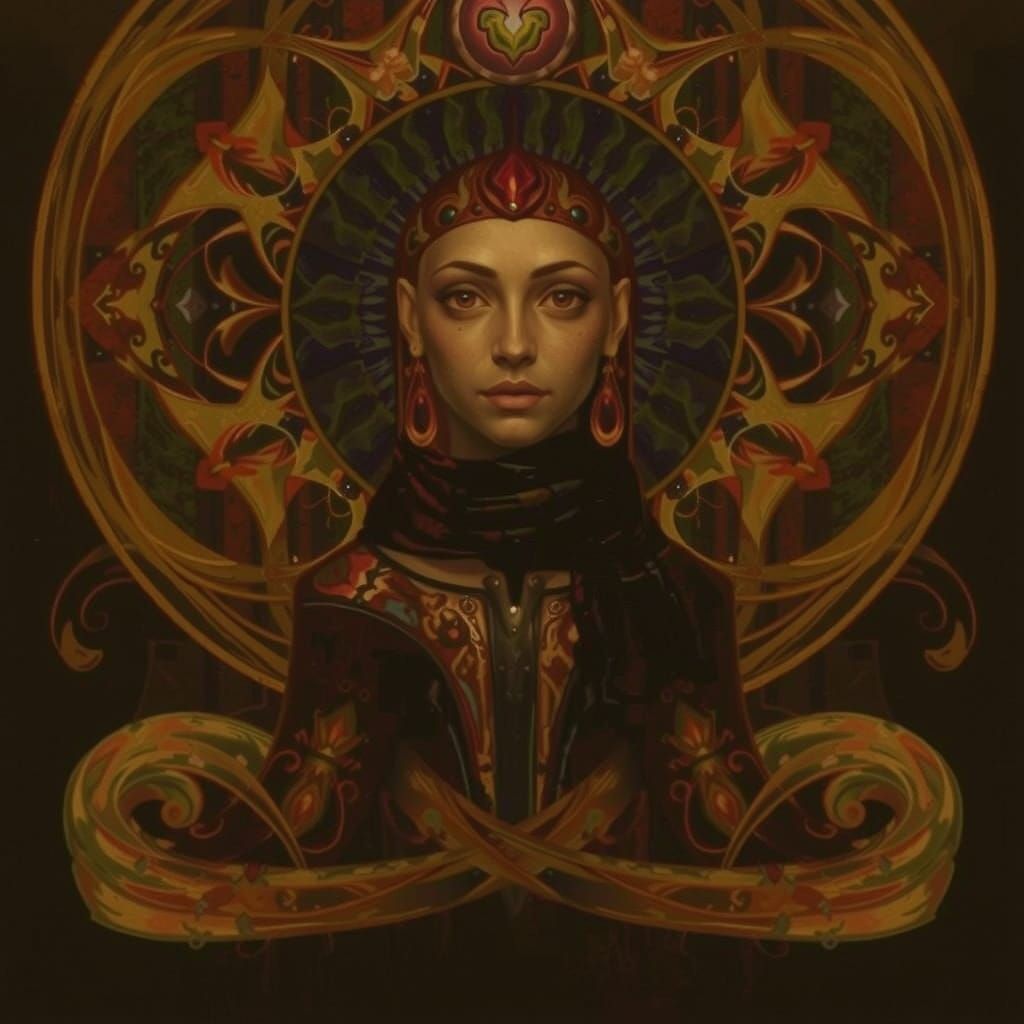 Abstract Expressionism with Iridescent Swirling Patterns