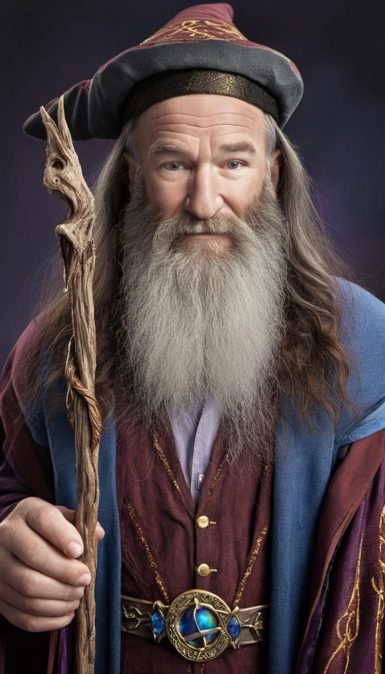 Fantasy Wizard with Long Beard Digital Art