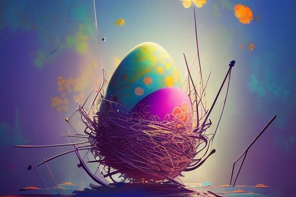 Intricate Easter Eggs in Japanese Art Style