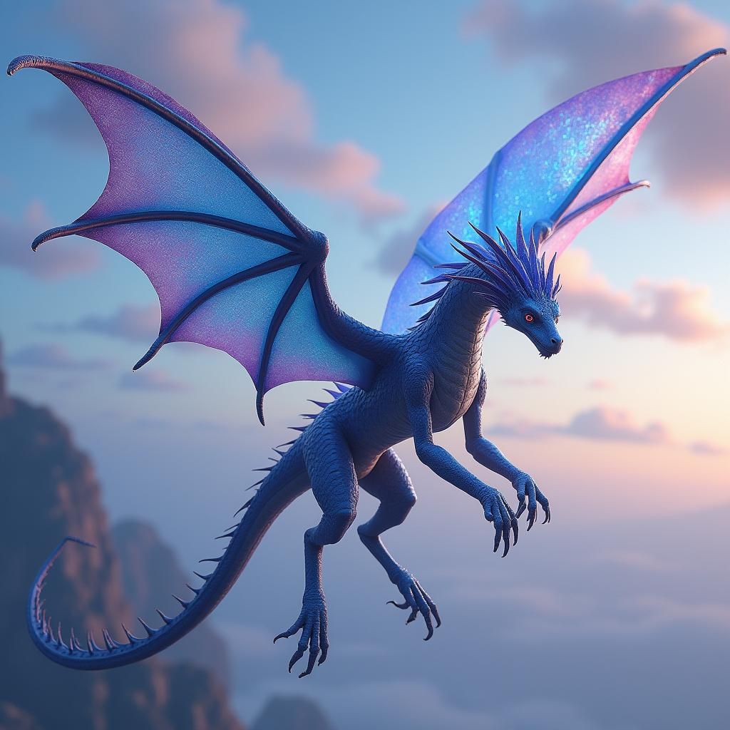 Majestic Dragon Hybrid with Dragonfly Wings
