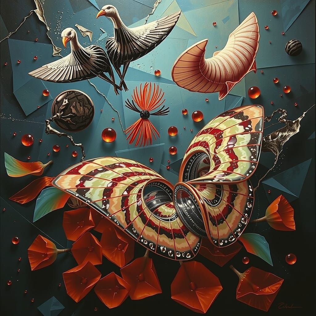 Abstract Swirling Gelato Colors with Bold Stripes