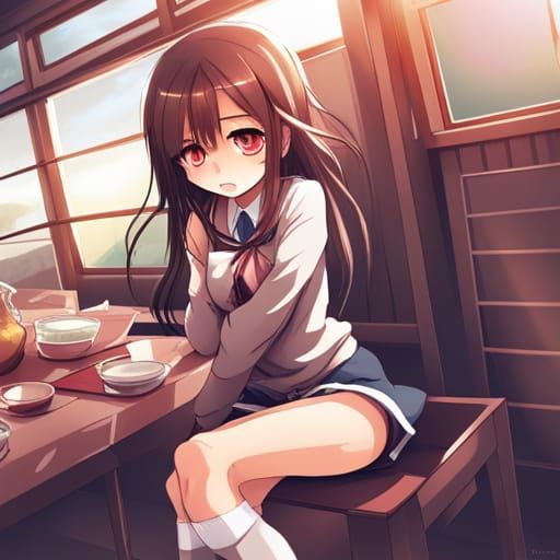 Anime Girl in Miniskirt and Boots