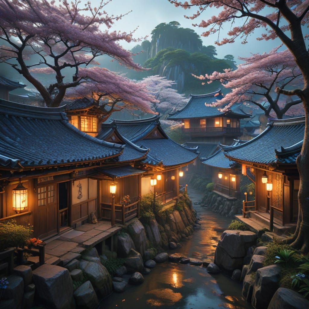 Enchanted Kyoto Village in Osaka, Japan