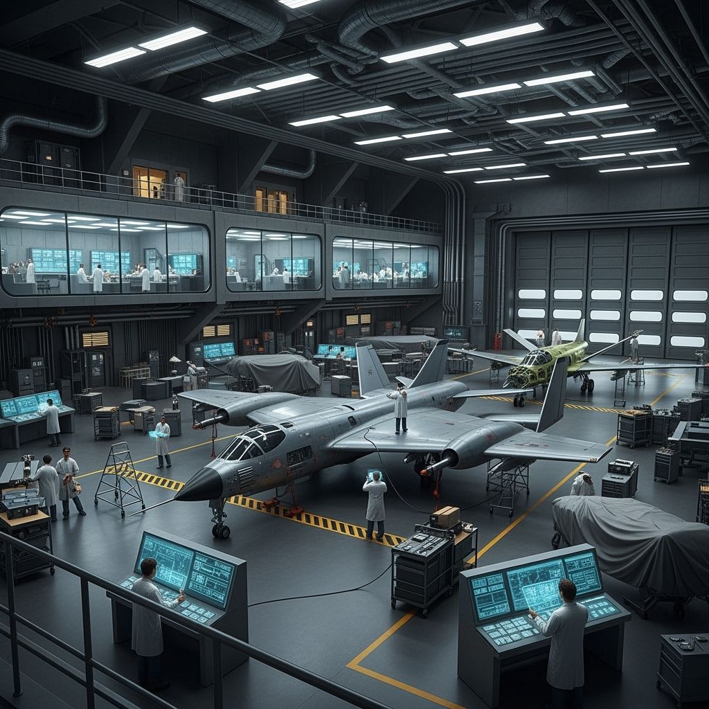 Futuristic Aircraft Testing Facility in Area 51