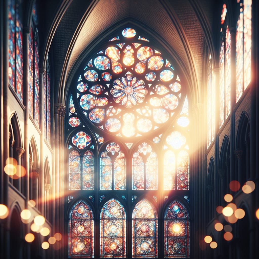Notre Dame Stained Glass in Hyperrealism