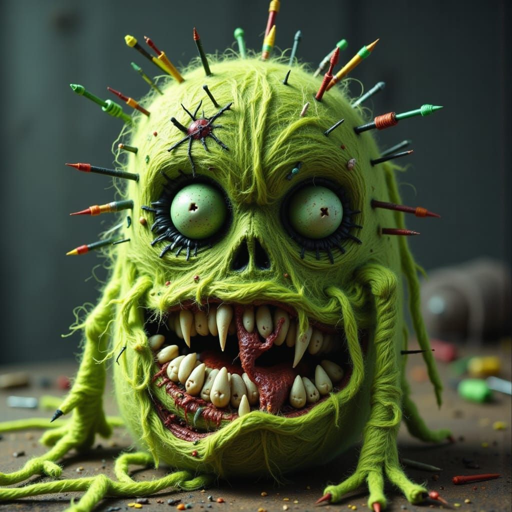 Insanely Realistic Wool Voodoo Doll with Needles