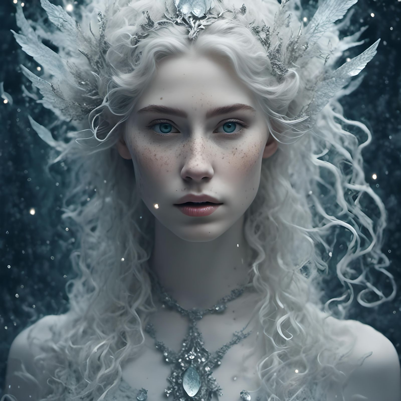 Glowing Portrait of a Freckled Woman