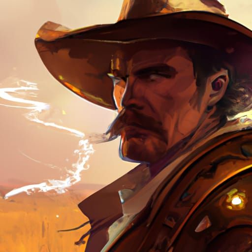 Sheriff in Standoff: Hyperdetailed Cowboy Portrait